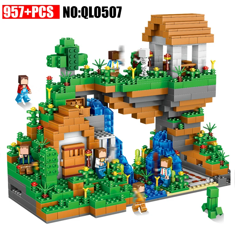 

AIBOULLY 957pcs QL0507 Minecrafted Blocks Toy City Minecraft brick Figures Building Blocks Set Toys Education Gift For Children