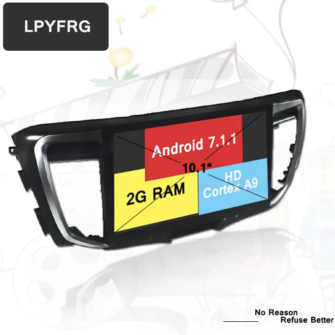 Discount 10.1inch Quad Core 32G ROM Android 7.1 Car Radio GPS for Honda Accord 9 2014-2017 Multimedia Map Navigation System NO DVD Player 0