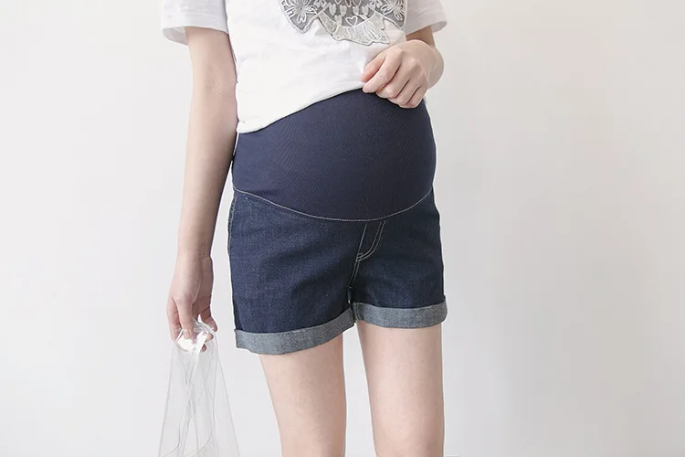 Verão de Moda de Maternidade Calças de Ganga para Mulheres Fdfklak Tamanho Grande 2020 Roupas Curtas Grávidas Gravidez Azul Profundo F271 l xl Xxl 4 Verão de Moda de Maternidade roupas Curtas