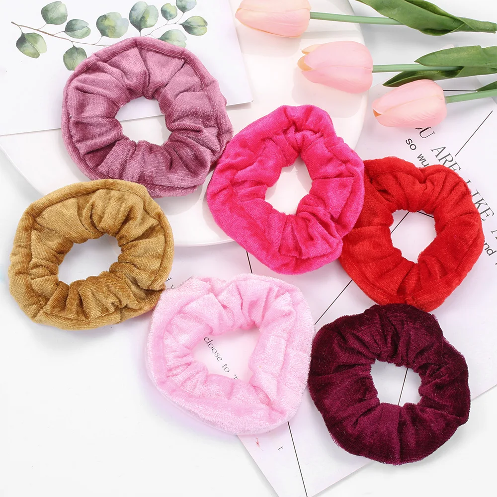 

6PCS/Set Ponytail Vitality Girls Hair Ties Ropes Velvet Scrunchie Elastic Hair Bands Scrunchie Women Hair Styling Accessories