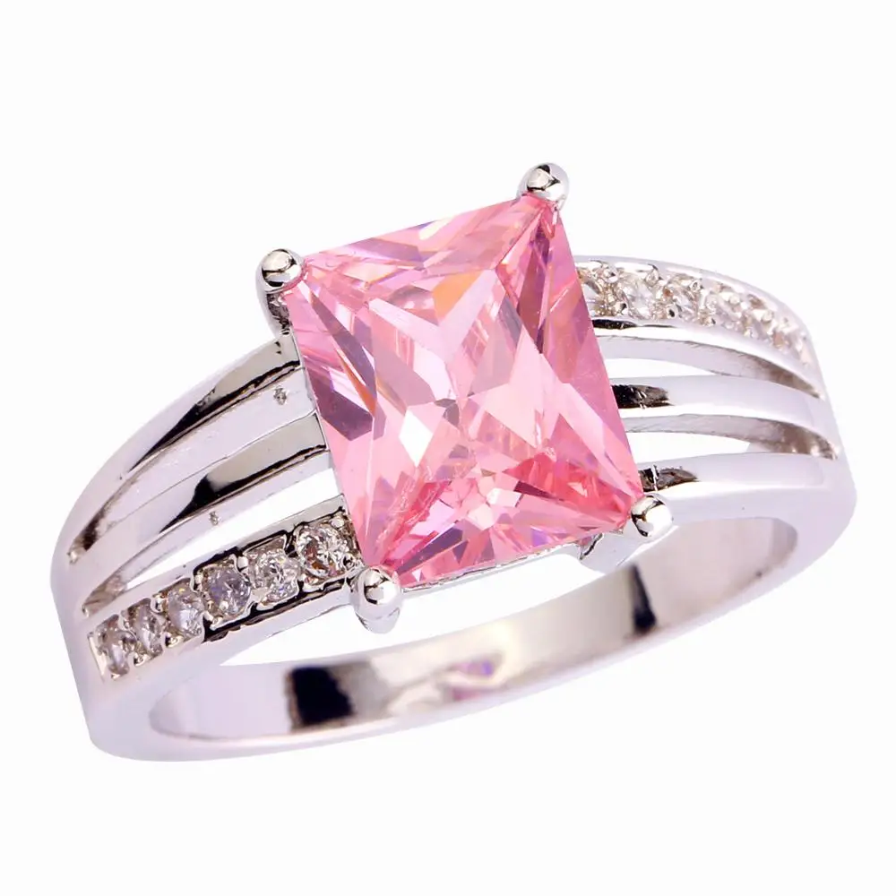 Изысканный Lingmei серебряное кольцо для женщин Черный& Многоцветный& Розовый& желтый циркон обручальное кольцо ювелирные изделия Размеры 6 7 8 9 10 11 12