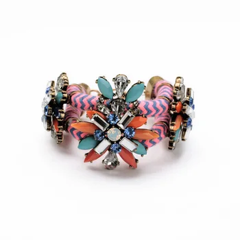 

New Design Jewelry Infinity Bracelet Personalised Retro Satin Rope Flower Charm Bracelet