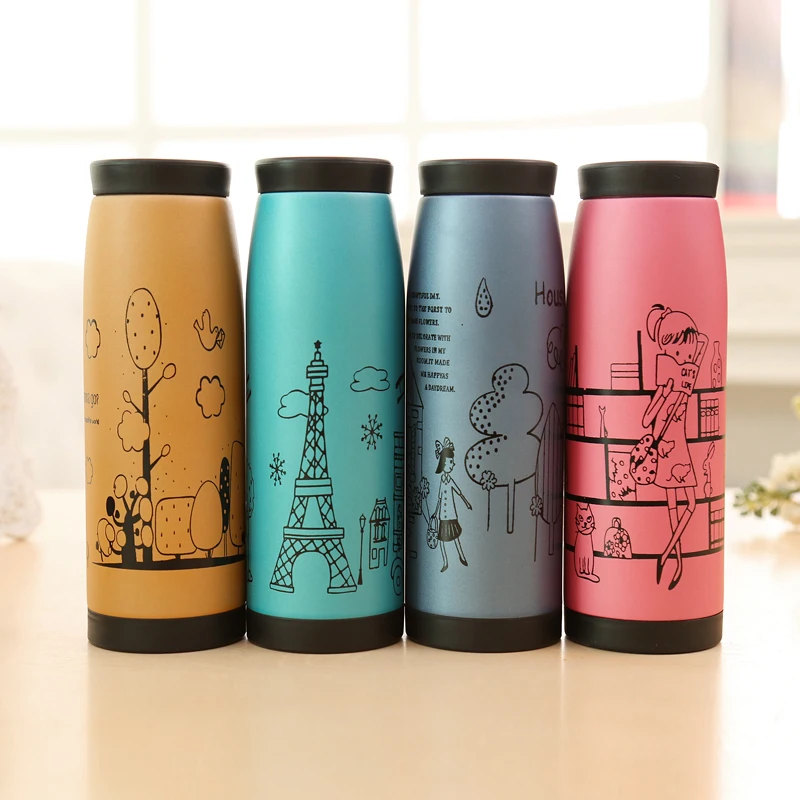 500ml Cute Women Vacuum 304 Stainless Steel Coffee Tea Thermos Cup
