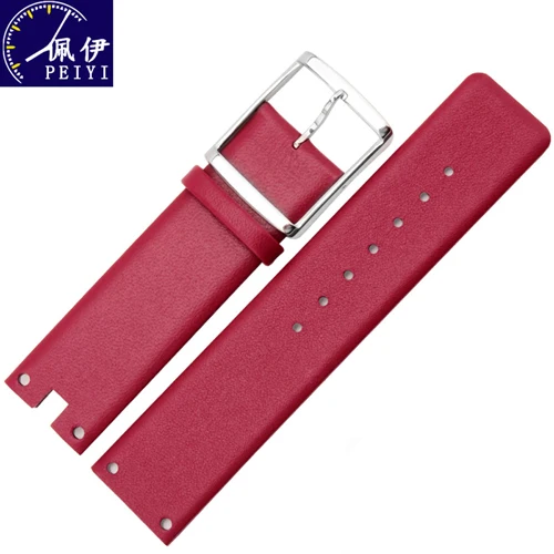 PEIYI CK сменный кожаный ремешок для часов K94231/K9423101/K9423107 вогнутый ремешок из натуральной кожи женский красный и белый - Цвет ремешка: red C