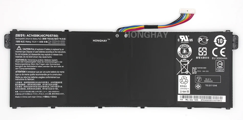 Honghay AC14B8K ноутбук Батарея для ACER Aspire V3-111P CB3-111 CB5-311 B115P NE512 V3-371 V3-111 ES1-711 4ICP5/57/80 Chromebook