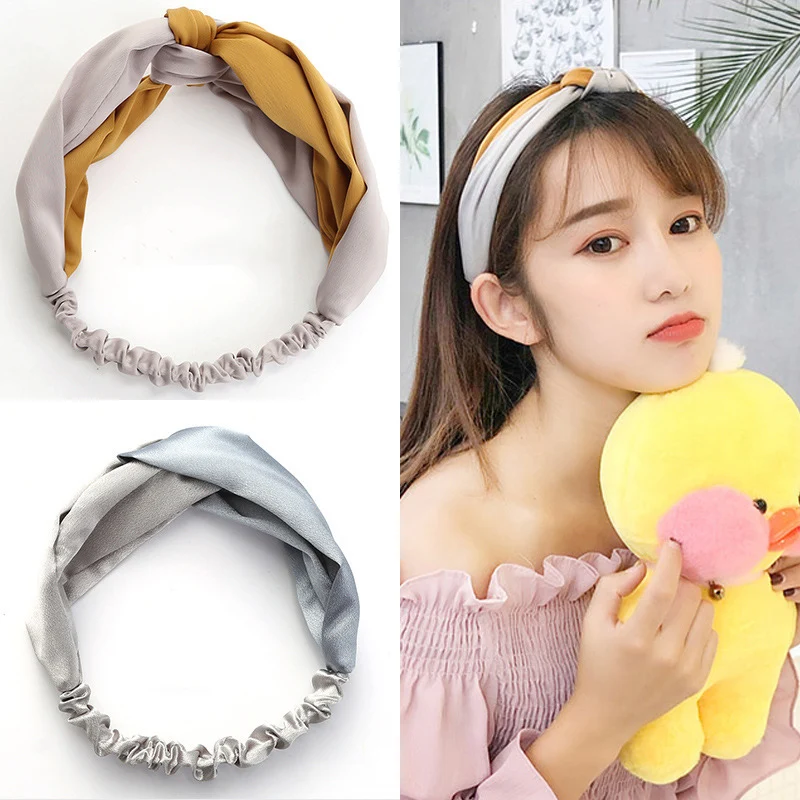 

1pc/lot Washing Hair Band Ladies Elastic Hair Band Simple Elastic Knot with Cross Headband for Hair Women Accessories