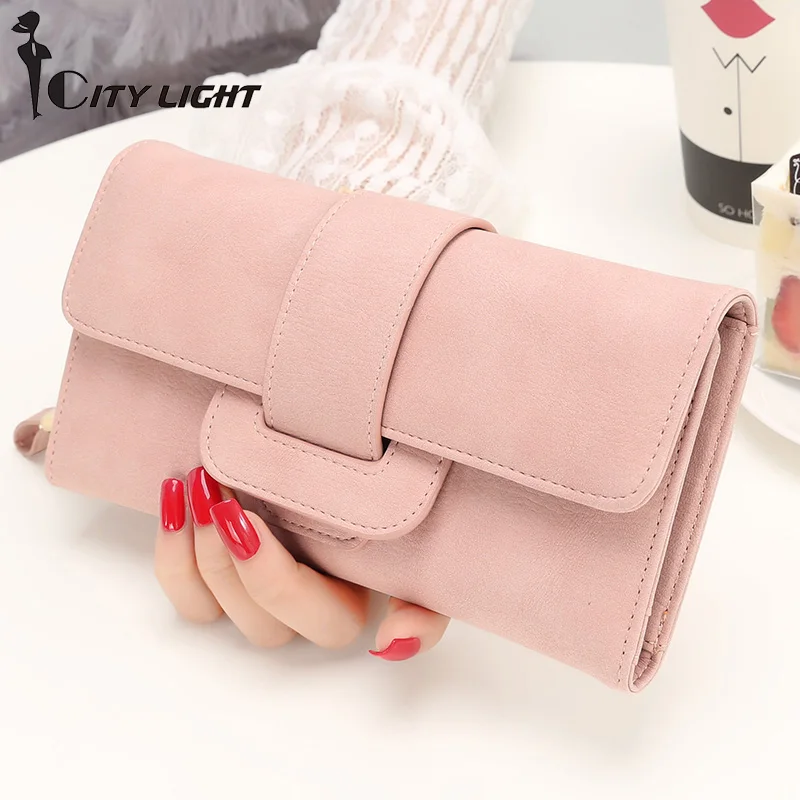 

High Capacity Fashion Casual Women Wallets Long Dull Polish PU Leather Wallet Female big Clutch Coin Purse Phone handbag