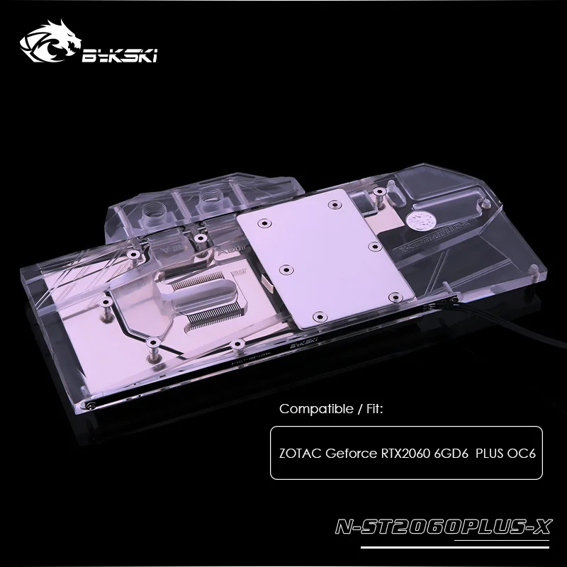 

Bykski water Cooling block use for ZOTAC Geforce RTX2060 6GD6 PLUS OC6 ,GPU Cooler ,3pin,4pin light header,N-ST2060PLUS-X