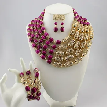 

High Quality Tribal Nigerian African Stones Beads Decor For Women Wedding Party Bridal Neck Decoration GS418