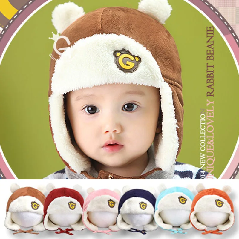 2018 Children Winter Hat Baby Hats Bear Kids Skullies & Beanies Caps