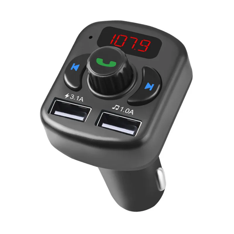JaJaBor беспроводной fm-передатчик Bluetooth 5,0 автомобильный комплект громкой связи вызов Беспроводной Автомобильный MP3-плеер 5 в 3.1A двойной зарядное устройство usb