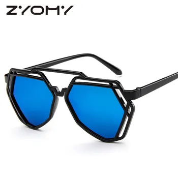 Tanie Q Moda Wielokąt Kobiety Okulary UV400 óculos De Sol Marka Projektant Duże Pudełko Drążą Okulary Vintage Okulary Retro Gogle