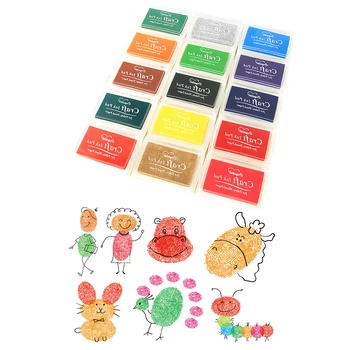 

15 Colors Funny Washable Painting Graffiti Inkpad Ink Pad Cushion Stamp for Children DIY Finger Printing Scrapbooking Journal