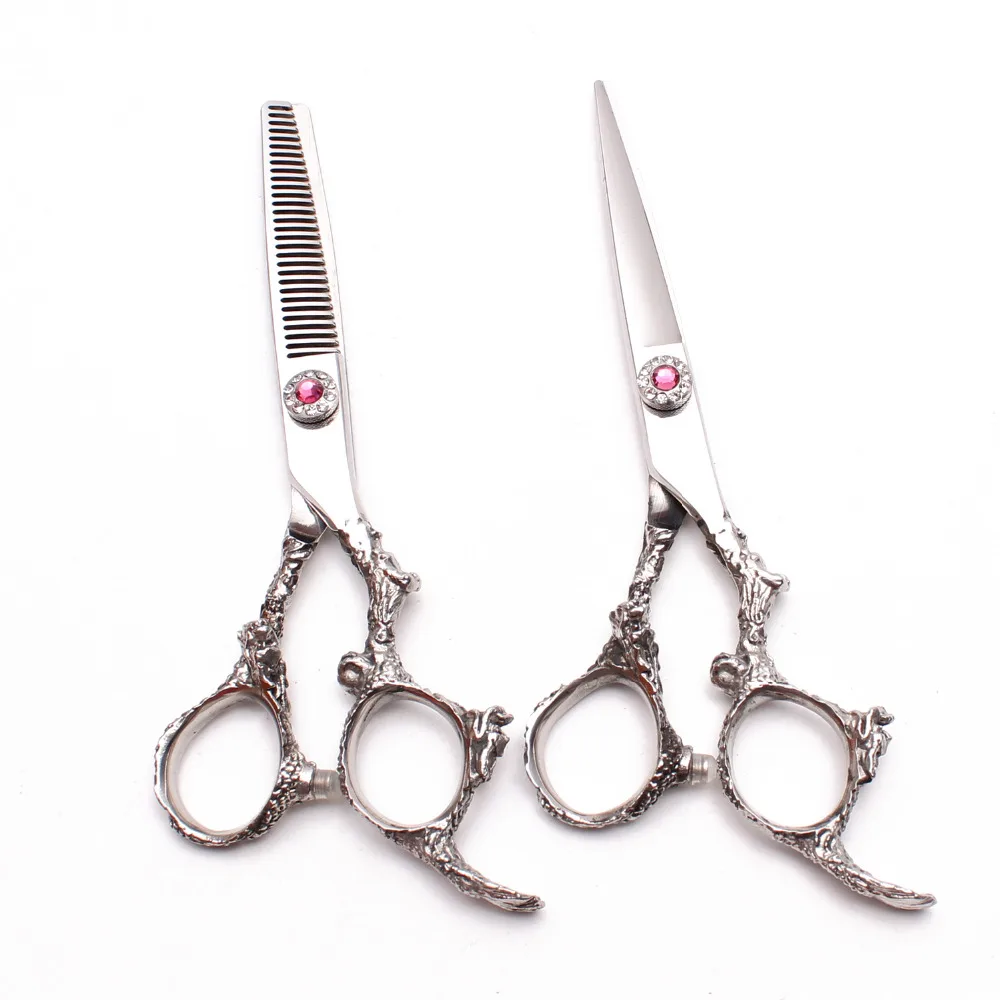 

2Pcs 6" 17.5cm Customized Logo Barbers Shop Haircut Scissors Cutting Scissors Thinning Shears Professional Hair Scissors C9005