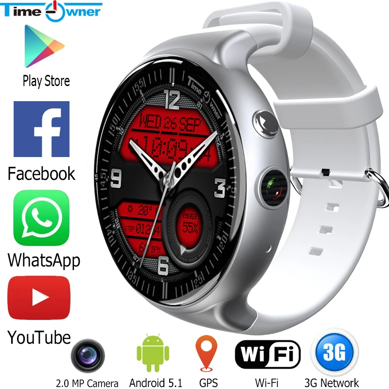 Умные часы Time Owner TW2s Android 5 1 OS камера 2 Мп ГБ ОЗУ 16 Гб ПЗУ поддержка 3G Wi Fi умные
