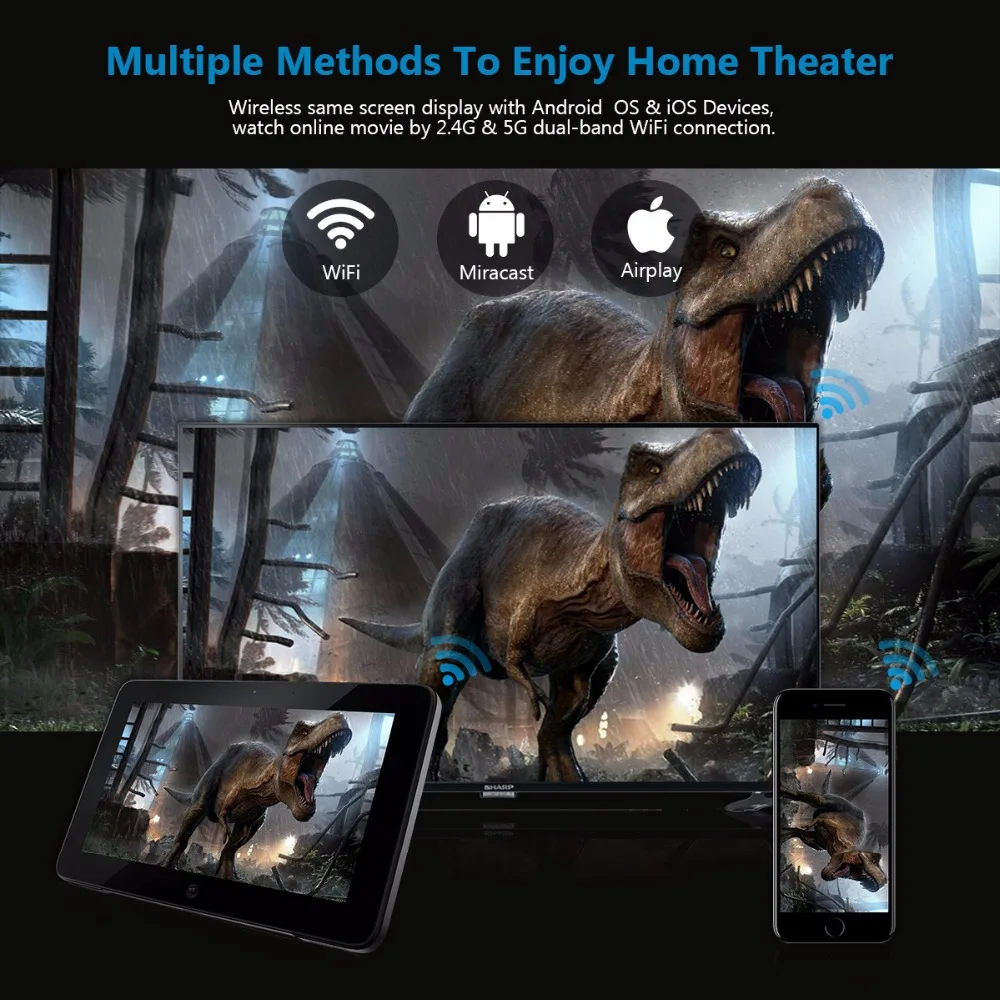 Exquizon P8I DLP mini projector Android 7.1 OS 1GB+8GB Bluetooth 4.0 WIFI Pocket HD Portable DLP projector 1080p home theater  (5)