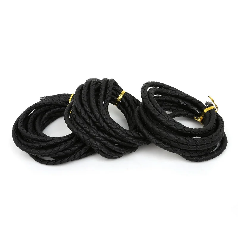 Hot Sale Round Braided PU Leather Cord Rope String Faux Leather Cord