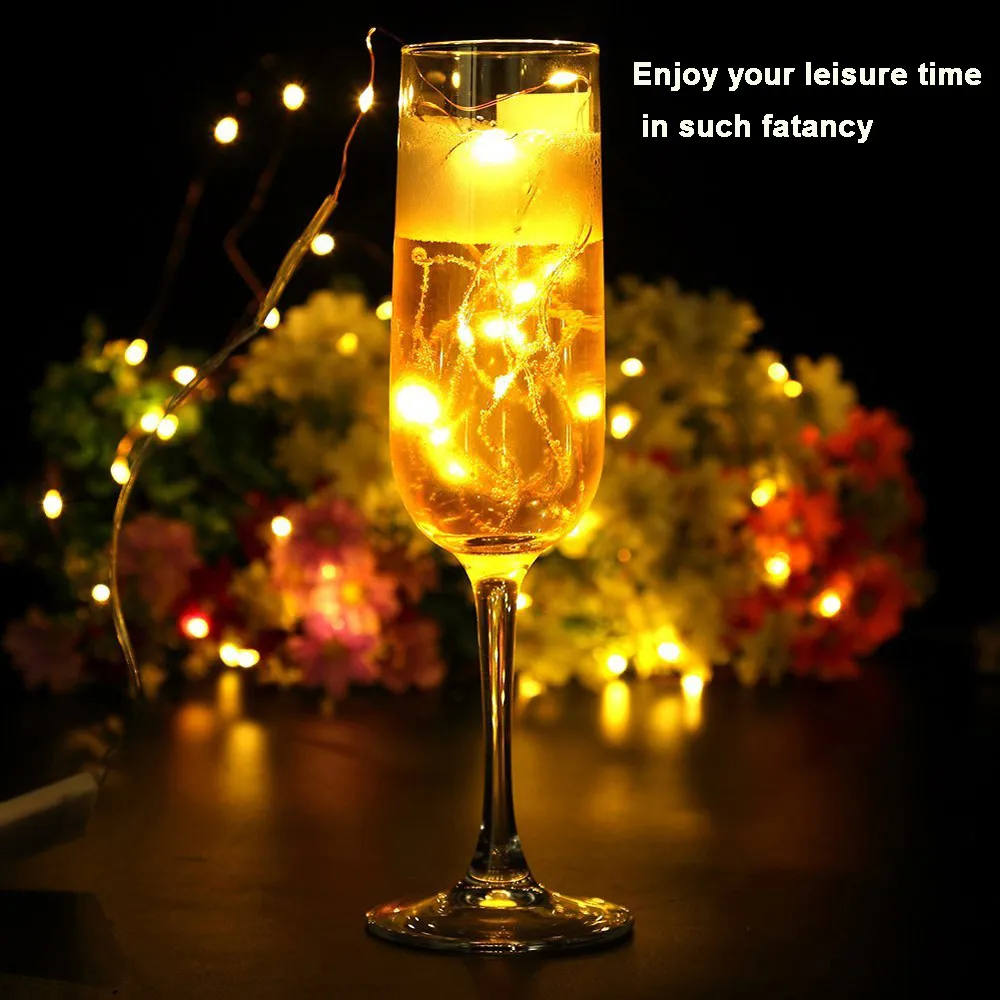 

6Pcs 10LED Fairy Lighting Strings Battery Starry String Copper Wire Decor Christmas Bottle Lamp For Party 2019 New products