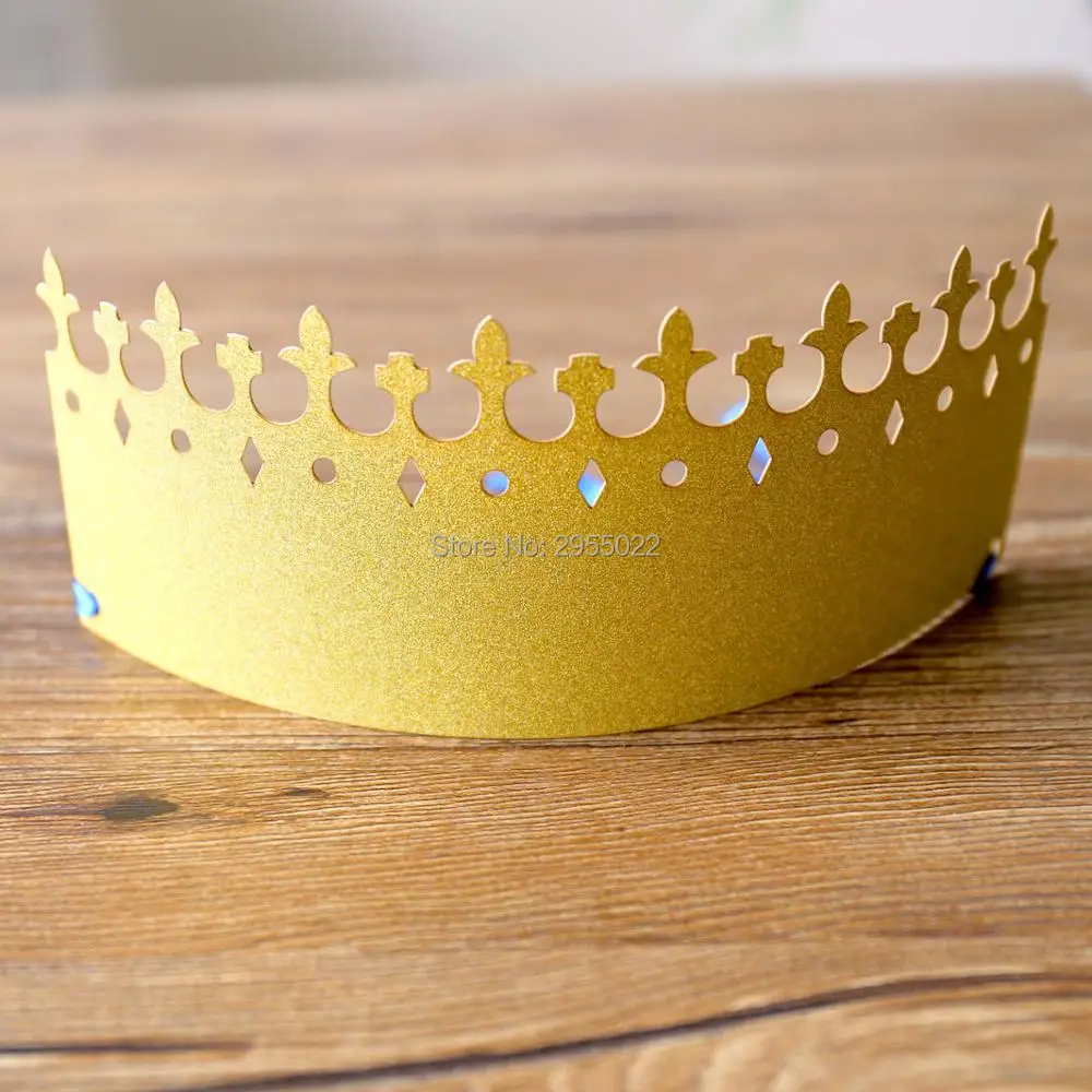 Glitter gold prince cap, Little Prince crowns party decor, paper cap