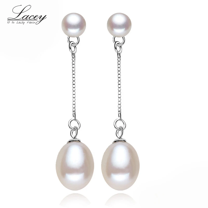 Серьги с жемчужинами LACEY длинные блестящие серебряные серьги 925 пробы ювелирные