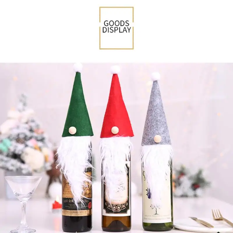 

Christmas Decorations Wine Bottle Cover Bags Faceless Doll Holders Xmas Gifts Home Dinner Party Decor