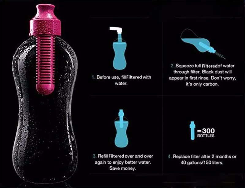 Горячая Распродажа 500 мл открытый фильтр с активированным углем бутылка для воды спортивный шейкер велосипедные бутылки чашка для питья велосипедные кружки
