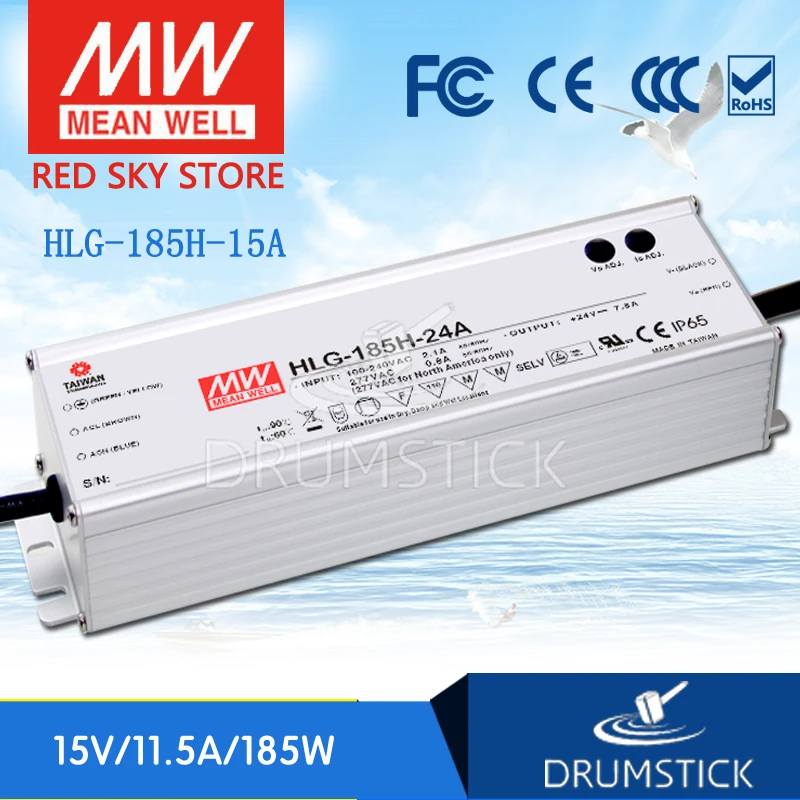 

MEAN WELL HLG-185H-15A 15V 11.5A meanwell HLG-185H 15V 172.5W Single Output LED Driver Power Supply A type