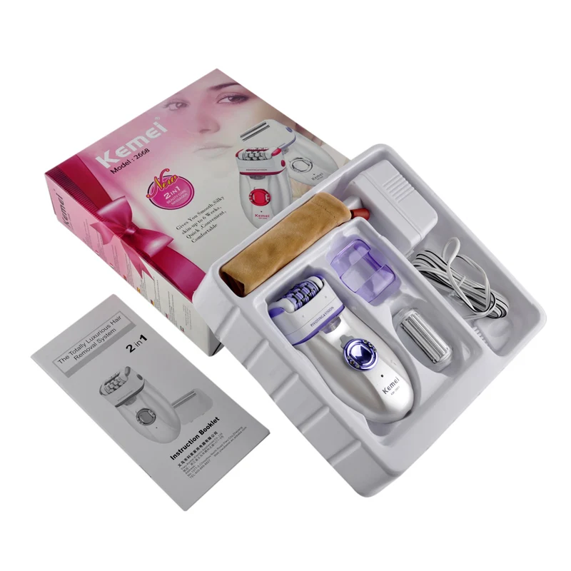 New 2 in 1 Women Shave Wool Device Knife Electric Rechargeable Lady Shaver Epilator Shaving KM 5