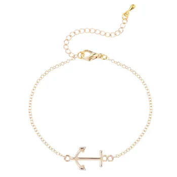 10Pcs Gold Silver Plated Anchor Bracelets for Women Jewelry Handmade Bracelet Charm Braclet For Male Accessories Hand Cuff