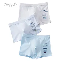 3Pieces/lot Child Underwear Autumn Summer time Boys Garments Cotton Boxer Shorts New child Child Underpant youngsters Garments Blue pray