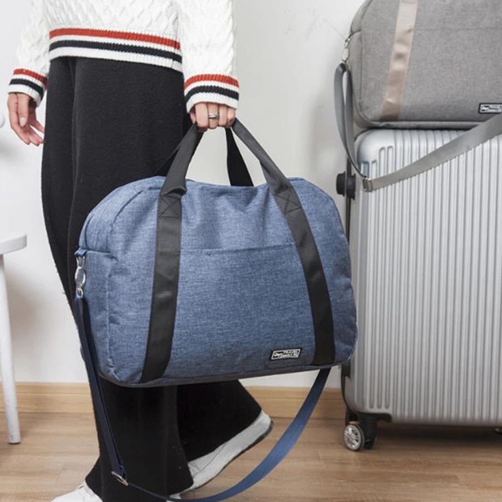 Новейшая популярная портативная однотонная мужская и женская складная дорожная сумка для багажа большая ручная сумка Оксфорд вещевой мешок