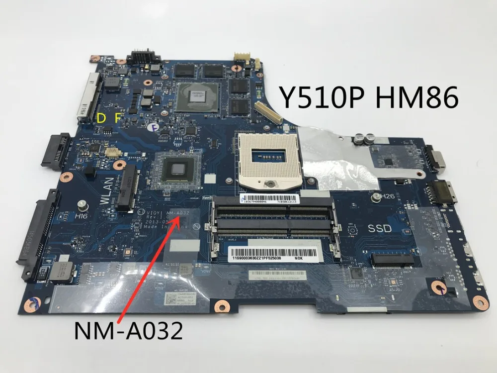 

FRU/PN 90003630 Mainboard for Lenovo Y510P Laptop Motherboard VIQY1 NM-A032 HM86 PGA947 DDR3 GT755M 2GB 100% tested