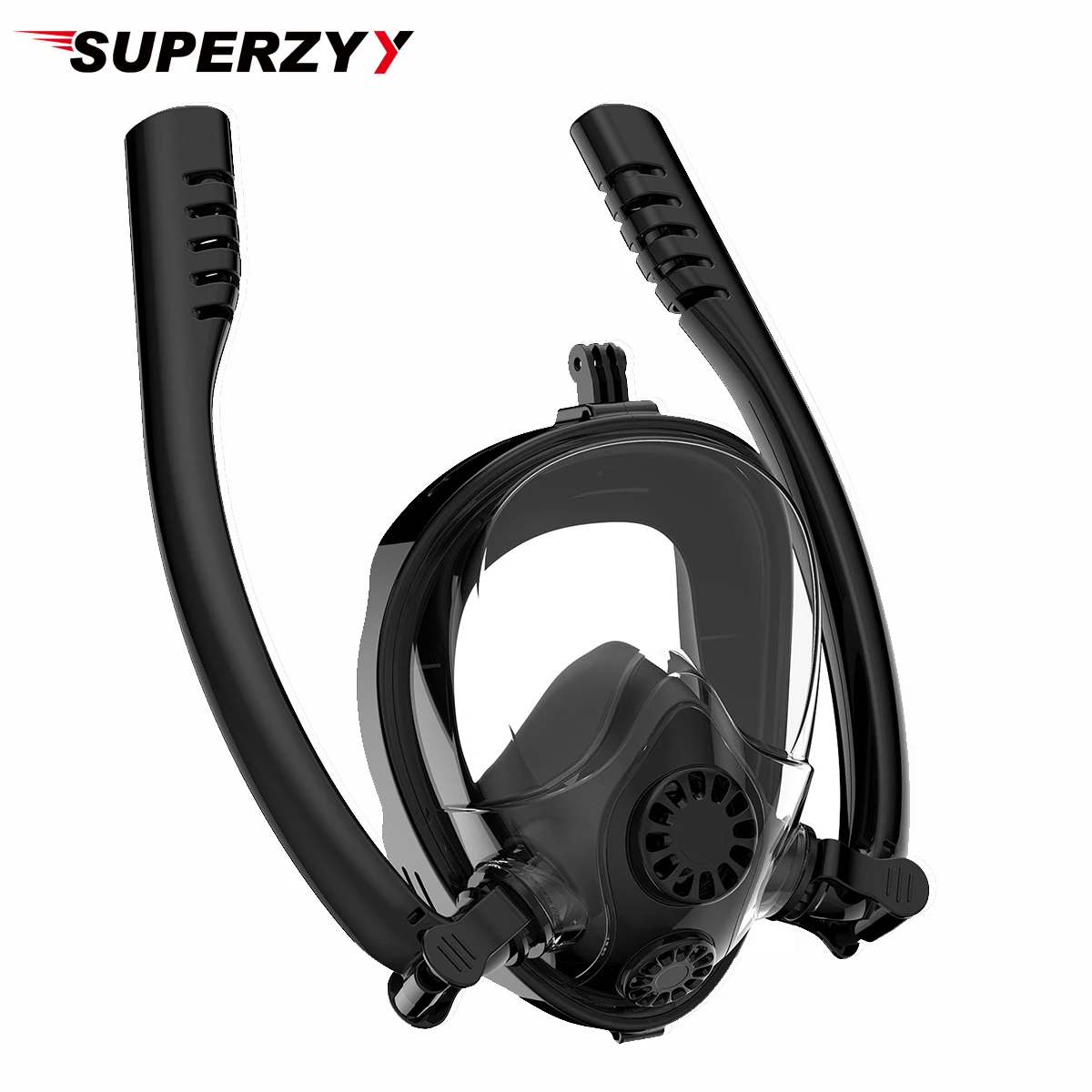 

Double breath tube swimming mask Full Face Snorkel Mask Anti-Fog Anti-Leak for GoPro mask Adults kids Diving Mask