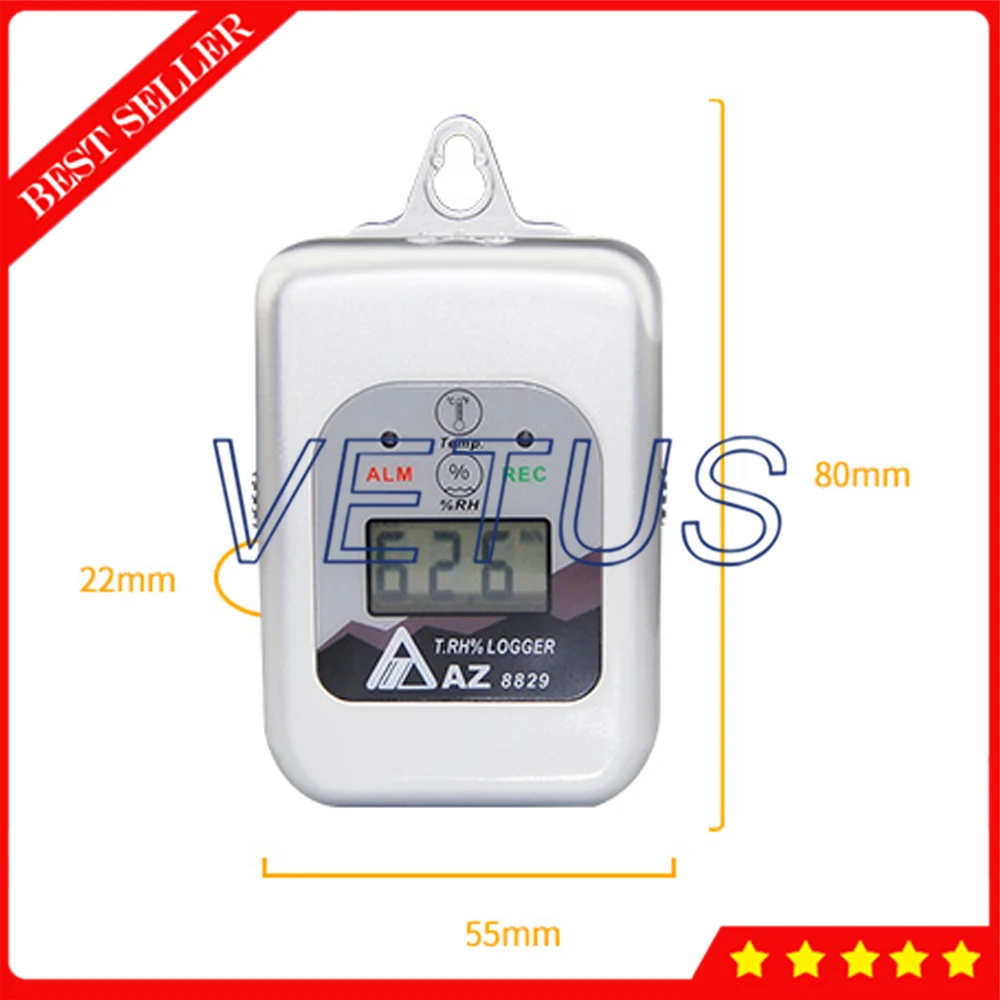 

AZ8829 Digital LCD Display Temperature Humidity Data Recorder With -40 to 85'C Range Thermometer Humidity Monitoring