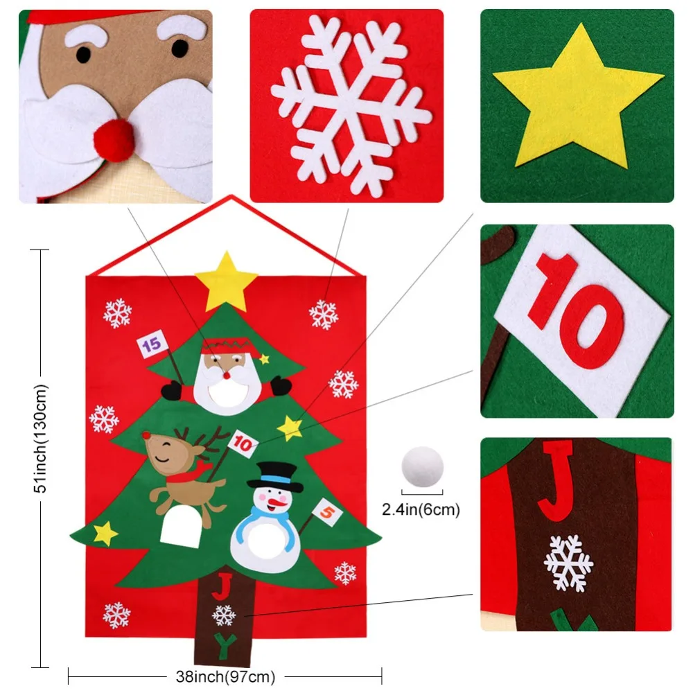 OurWarm DIY Felt Christmas Tree Bean Bag Toss Game Christmas Gifts Tree  Hanging Toss Game Indoor Outdoor Game for Kids AliExpress