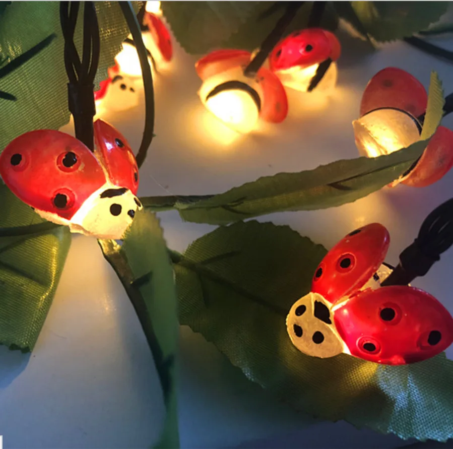 2018 new solar outdoor waterproof light string seven-star ladybug beetle lights Christmas | Освещение