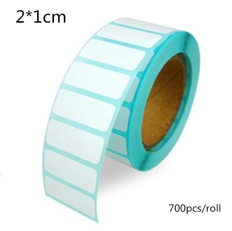 1000pcs 2*1cm Waterproof Adhesive Thermal Label Sticker White Paper