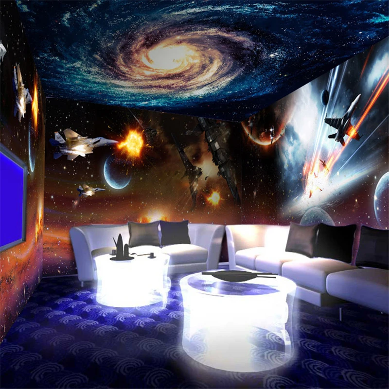 

beibehang Free Shipping Bar KTV lounge rooms ceiling mural wallpaper Star Wars wallpaper