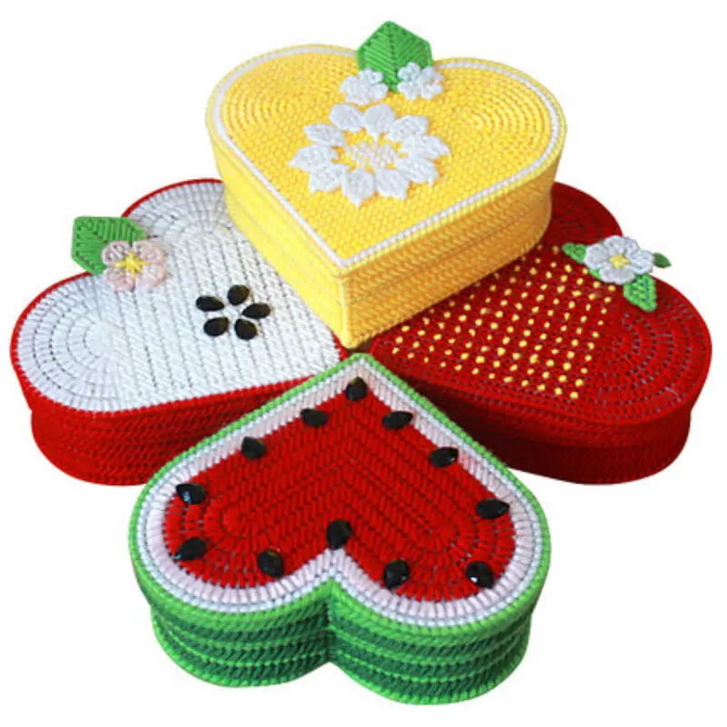 

DIY Handmade 3D Cross Stitch Storage Box Clipping Three-dimensional Embroidery Home Decoration storage box casket Z