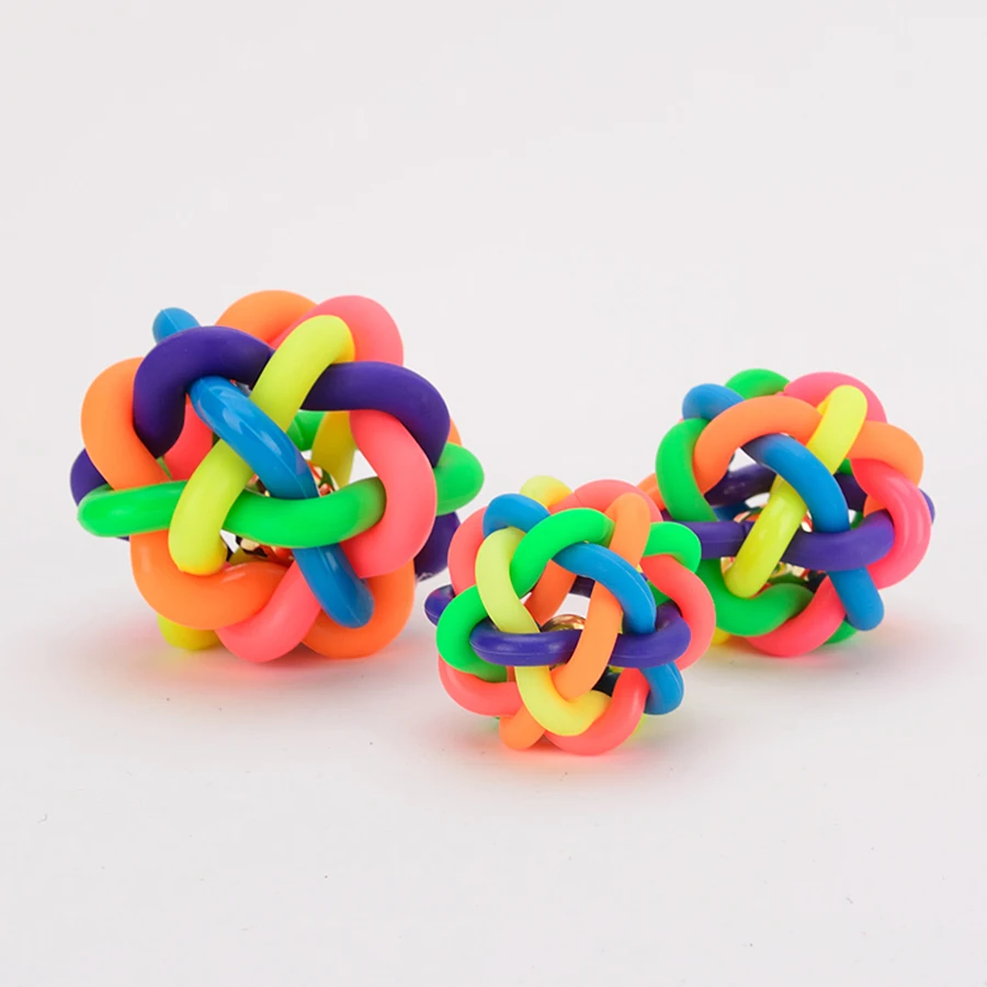 

Dog Colorful Squeak Pet Toy Ball Interactive Bell Squeaker Bite Resistant Dogs Toys Juguetes Perro Pet Products For Dog 50DC0031