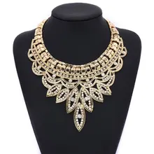 Alloy Silver Plated Leaf Vintage Necklace Rhinestone Exaggerated Necklace Short Clavicle Chain Boutique Necklace classic silver plated alloy twistedstring chain necklace silver 46cm