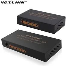 VOXLINK HDMI 2.0 1×2/1X4 Splitter Full HD 1080P 2 Port/4 Port Splitter Extender 4kx2k/60Hz Support HDCP2.2 3D For PC DVD STB