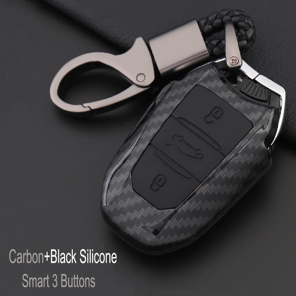 

Remote 3Buttons Smart Car key Case Shell Cover ABS+Silicone All-round Protect For PEUGEOT 2008/301/307/3008/308/407/408/4008/508