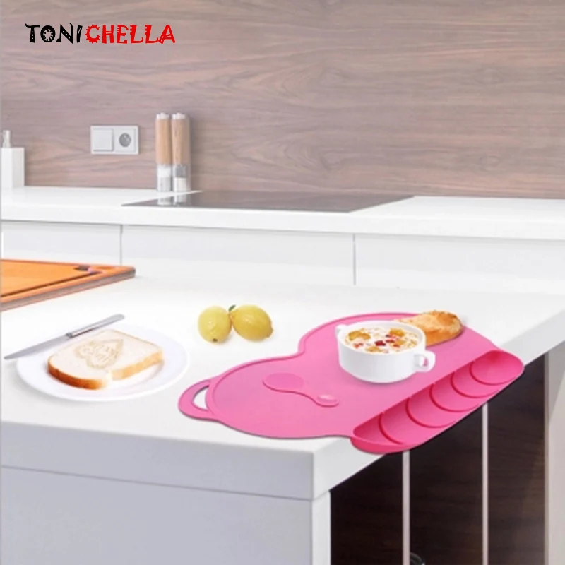 Baby Silicone Plate Slip-resistant Mat Kid Bowl Dishes Food-grade Waterproof Children Silicone Dinner Tableware Sucker BB5089