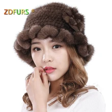 ZDFURS* женская зимняя меховая натуральная норковая меховая вязаная шапка норковая меховая Панамы шапки высокого качества зимние шапки