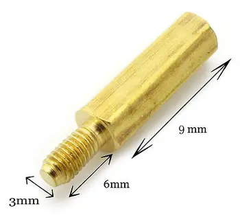 

20pcs M3 9 6mm Metric Brass Hexagonal Threaded Spacers Hexagon Copper Post