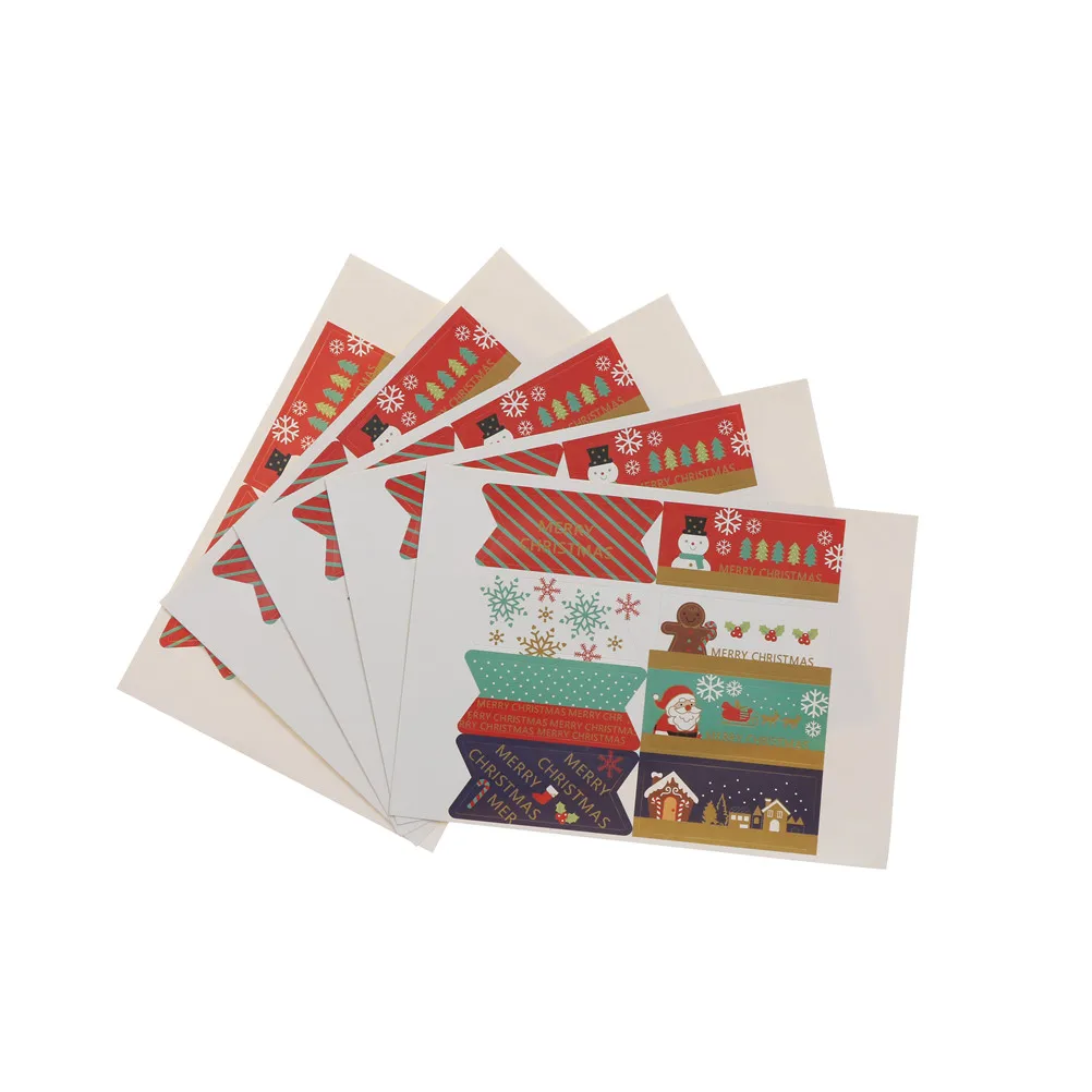 

40pcs/5sheets Merry Christmas DIY Multifunction Gilding Seal Sticker for handmade products Gift Stickers Gift package Label