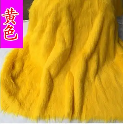Роскошная длинная ворсовая ткань из искусственного меха-Различные размеры и цвета плюш 90 мм ворс C5020 - Цвет: Цвет: желтый