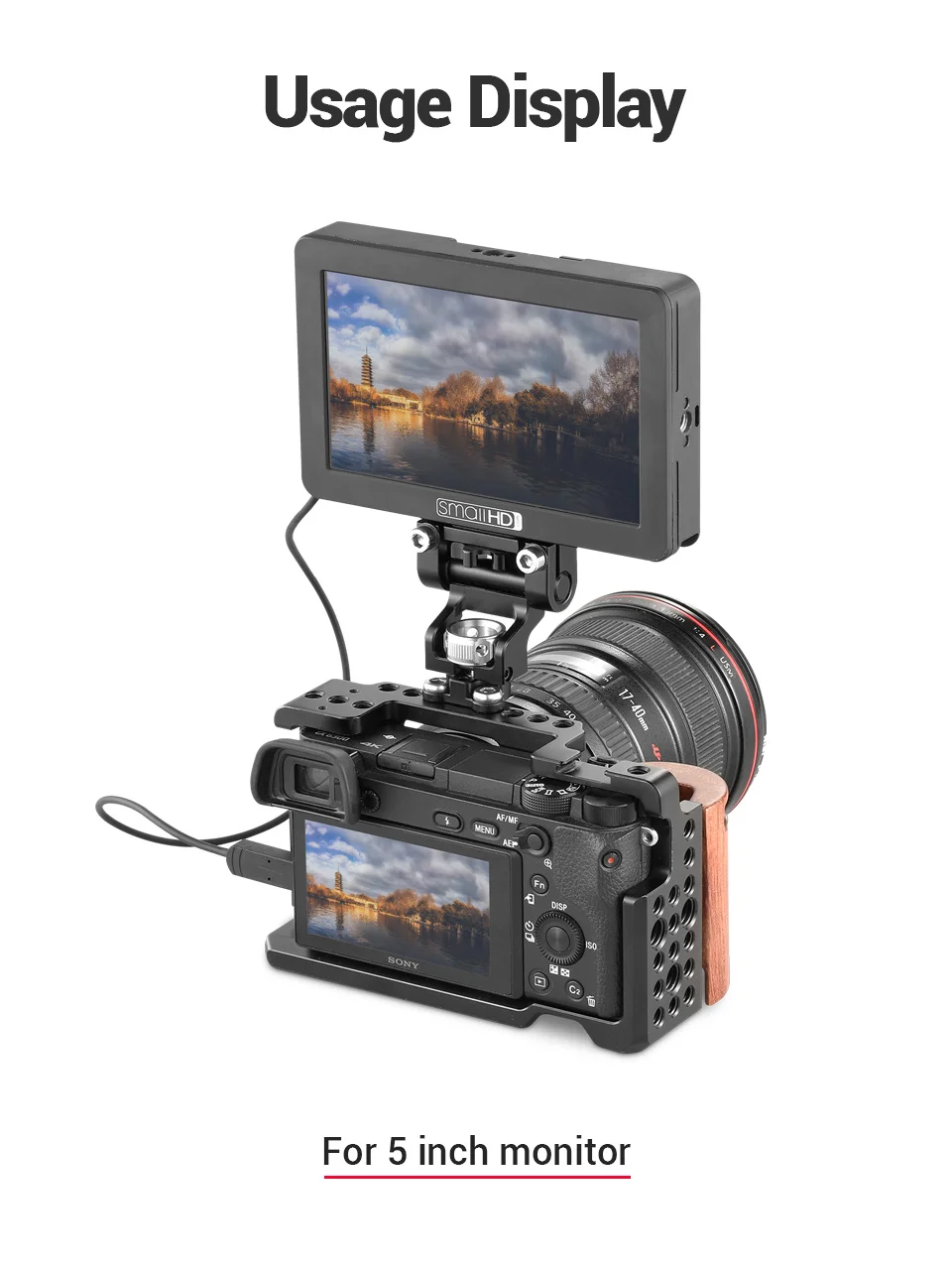 SmallRig универсальная камера DSLR поворотное крепление для монитора с контактами Arri для фиксации монитора с камерой-2174