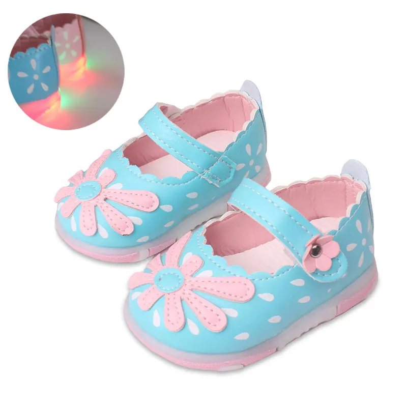Кожаная обувь для маленьких девочек; Повседневная легкая обувь принцессы с цветами; летняя Милая обувь для маленьких девочек; детские сандалии для младенцев
